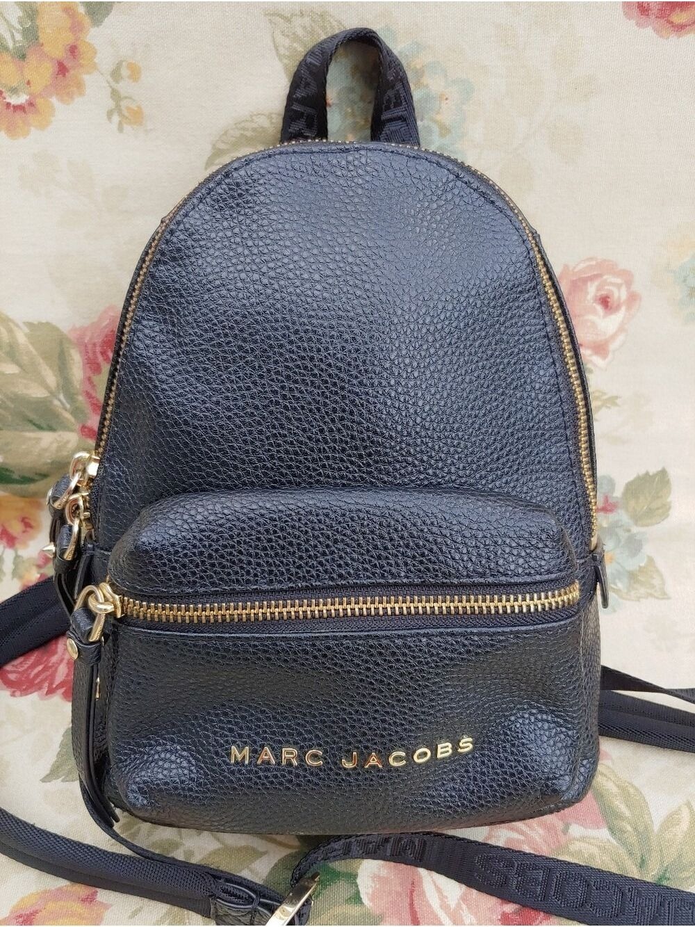 Marc Jacobs New York Black Pebbled Leather Mini Backpack